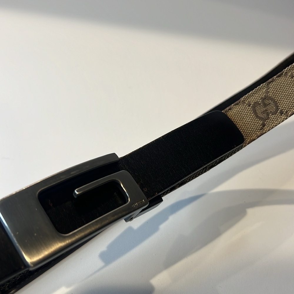 Gucci Beige/Brown GG Canvas and Leather G Buckle Belt 80CM - Picture 4 of 7